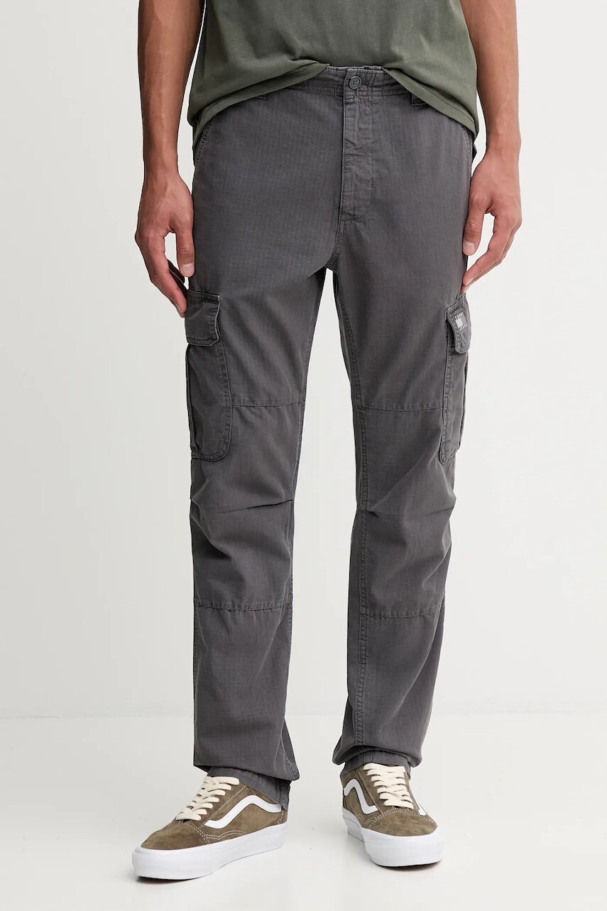 Bavlnené nohavice Tommy Jeans šedá farba, DM0DM21998