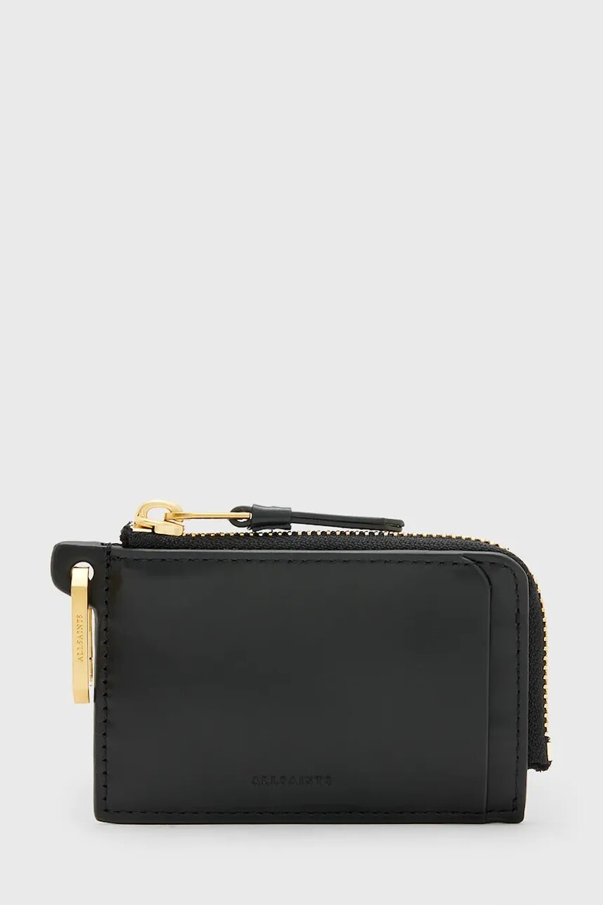 Kožená peňaženka AllSaints REMY čierna farba, W235XA