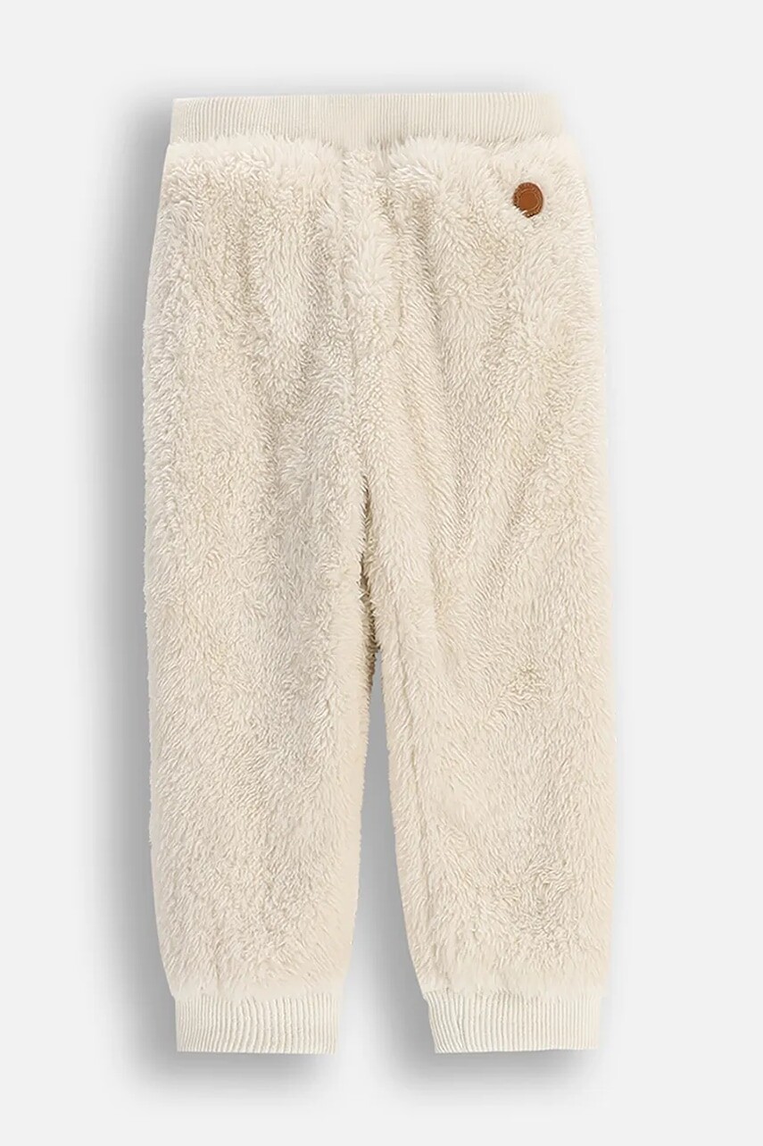 Detské flísové tepláky Coccodrillo béžová farba, jednofarebné, FOREST FRIENDS BOY NEWBORN