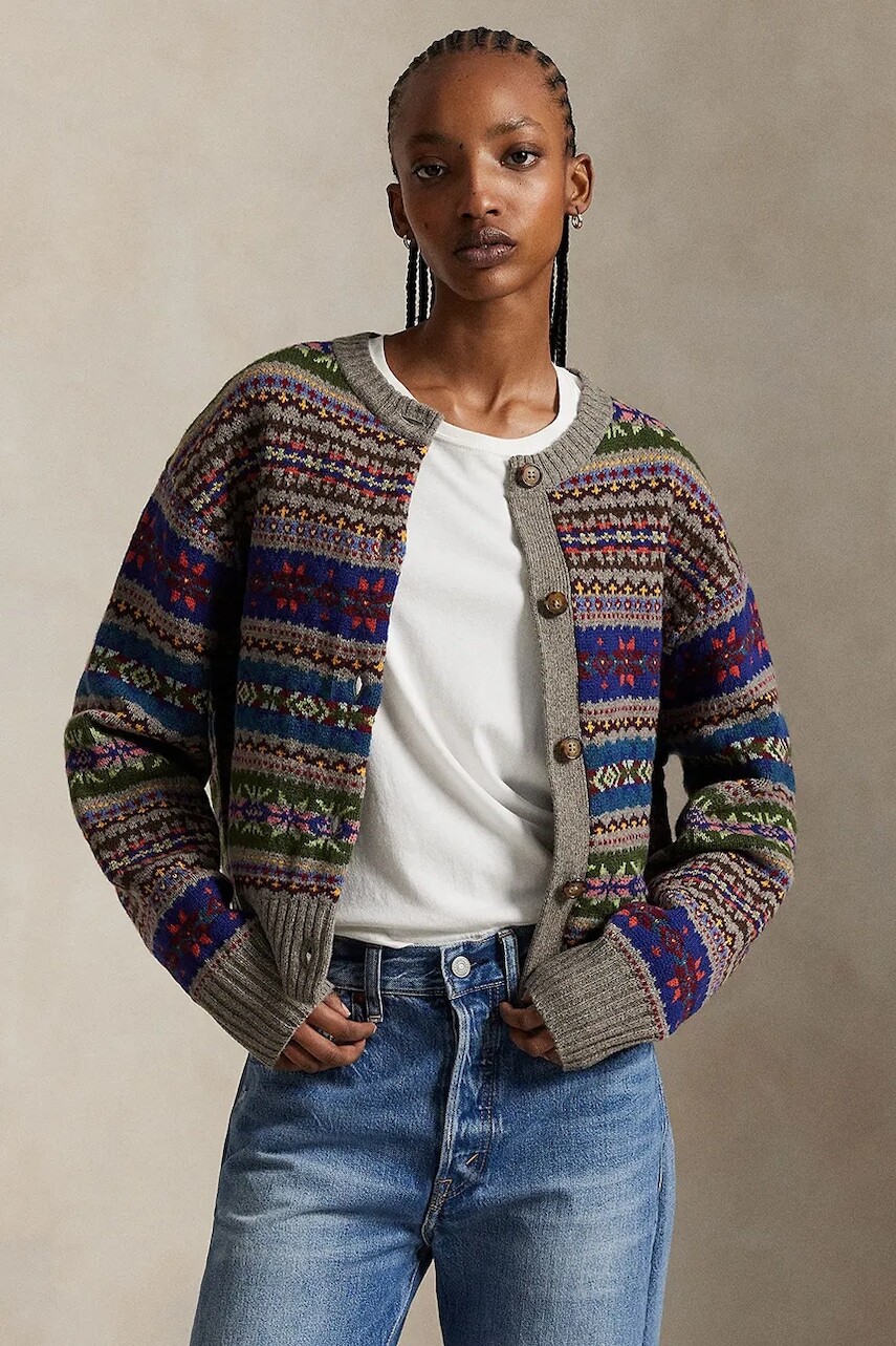 Kardigan s prímesou vlny Polo Ralph Lauren béžová farba, 211972164