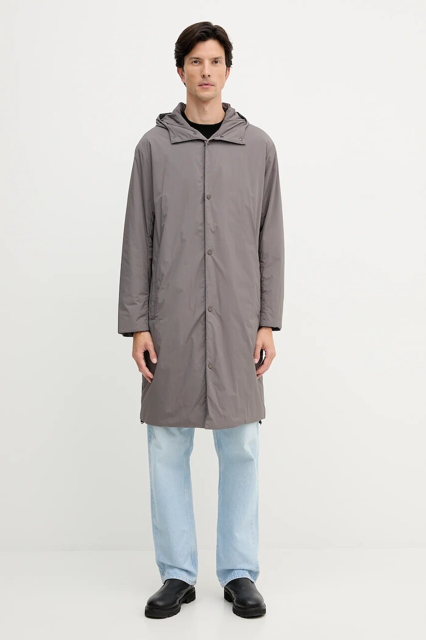 Bunda Armani Exchange šedá farba, prechodná, XM001117 AF16341