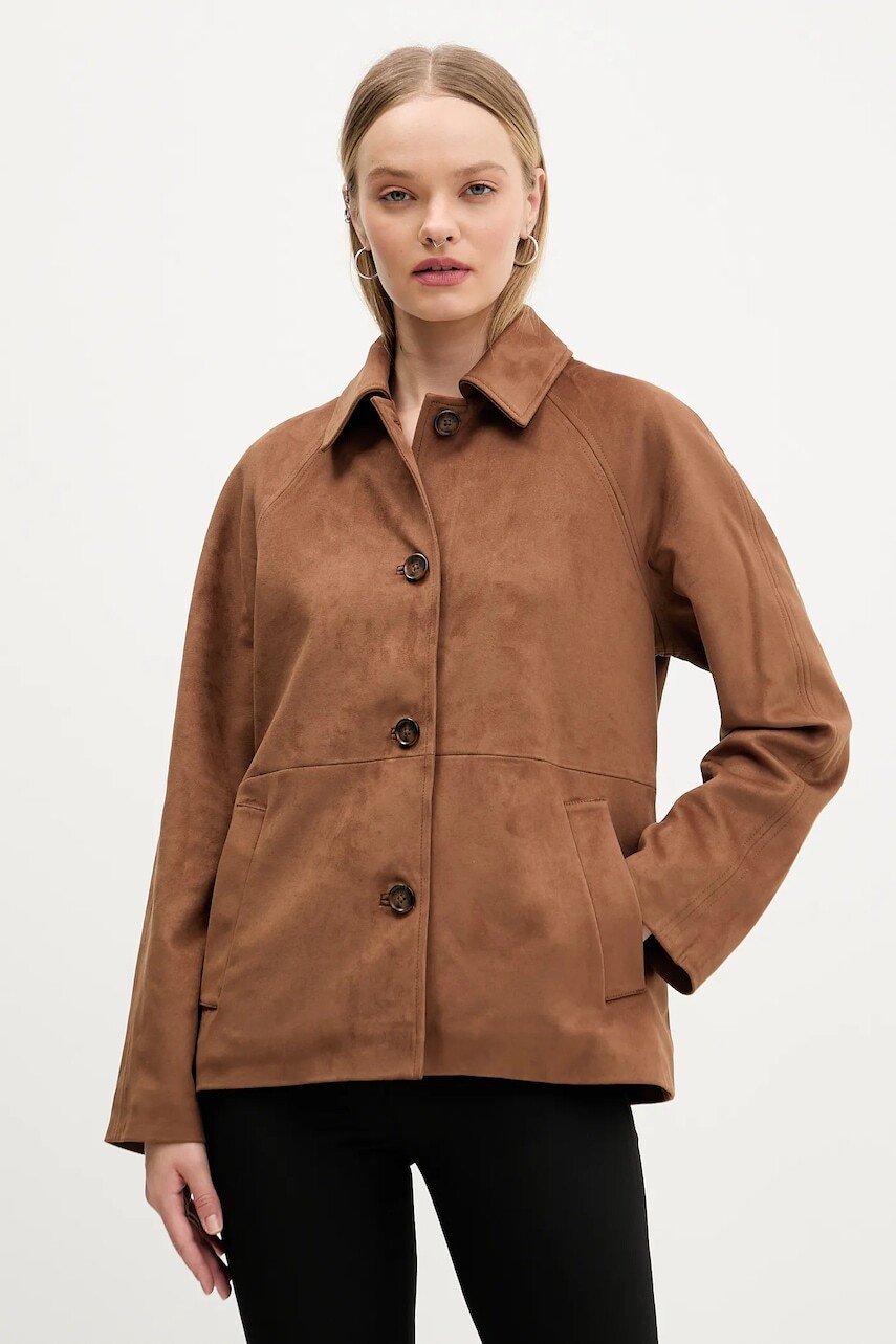 Bunda Abercrombie & Fitch hnedá farba, prechodná, KI144-5137-445