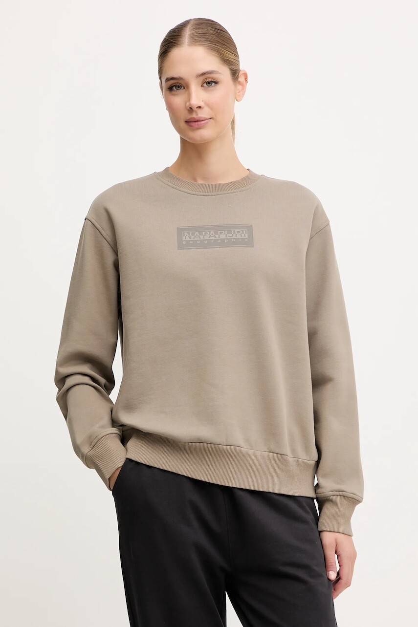 Mikina Napapijri B-Box zelená farba, s potlačou, NP0A4HYRN1T1