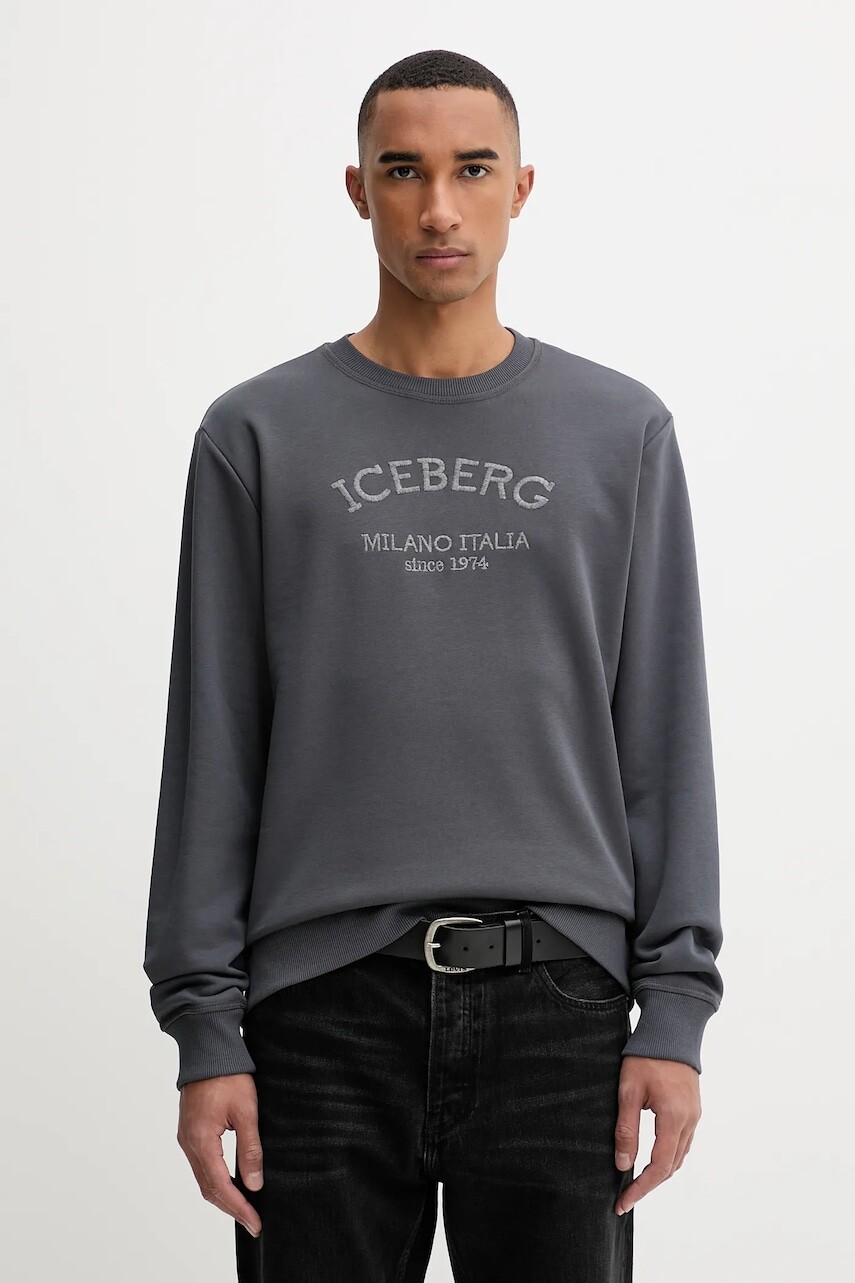 Mikina Iceberg šedá farba, s nášivkou, E030 6317