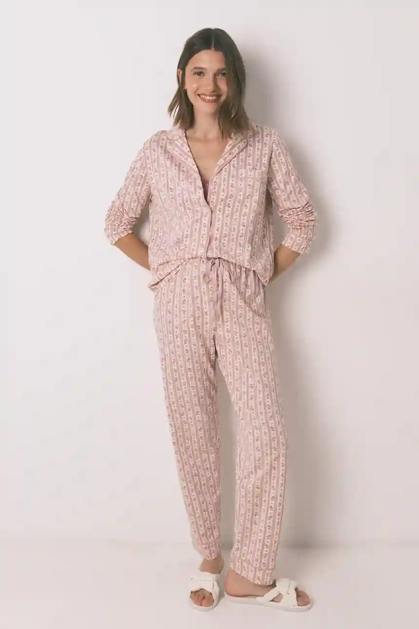 Pyžamo women'secret dámske, ružová farba, bavlnené, 3592420