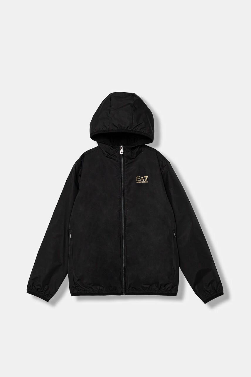 Detská bunda EA7 Emporio Armani čierna farba, 7B000165 AF17183