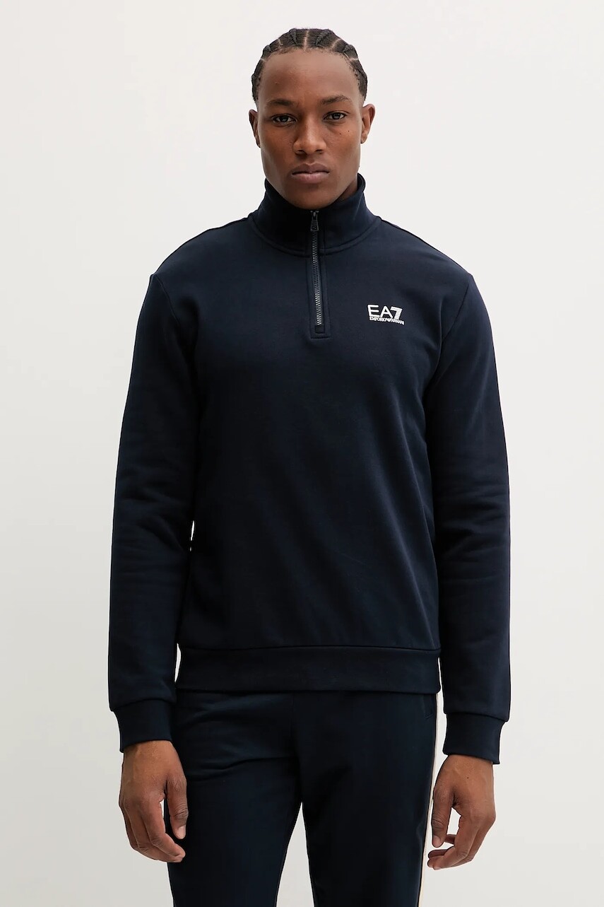 Mikina EA7 Emporio Armani tmavomodrá farba, s potlačou, PJVTZ.8NPM35