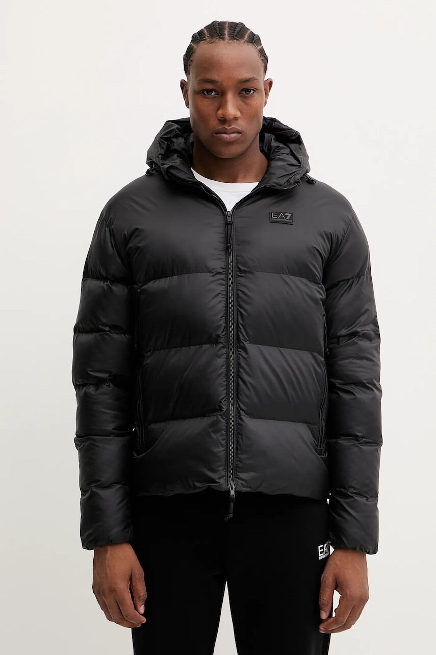 Bunda EA7 Emporio Armani čierna farba, zimná, AF15956.7M000694