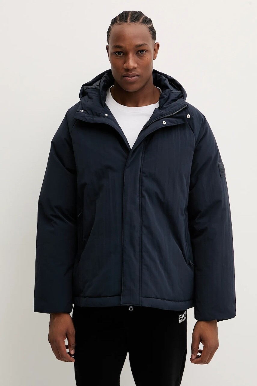 Bunda EA7 Emporio Armani tmavomodrá farba, zimná, AF16828.7X000134