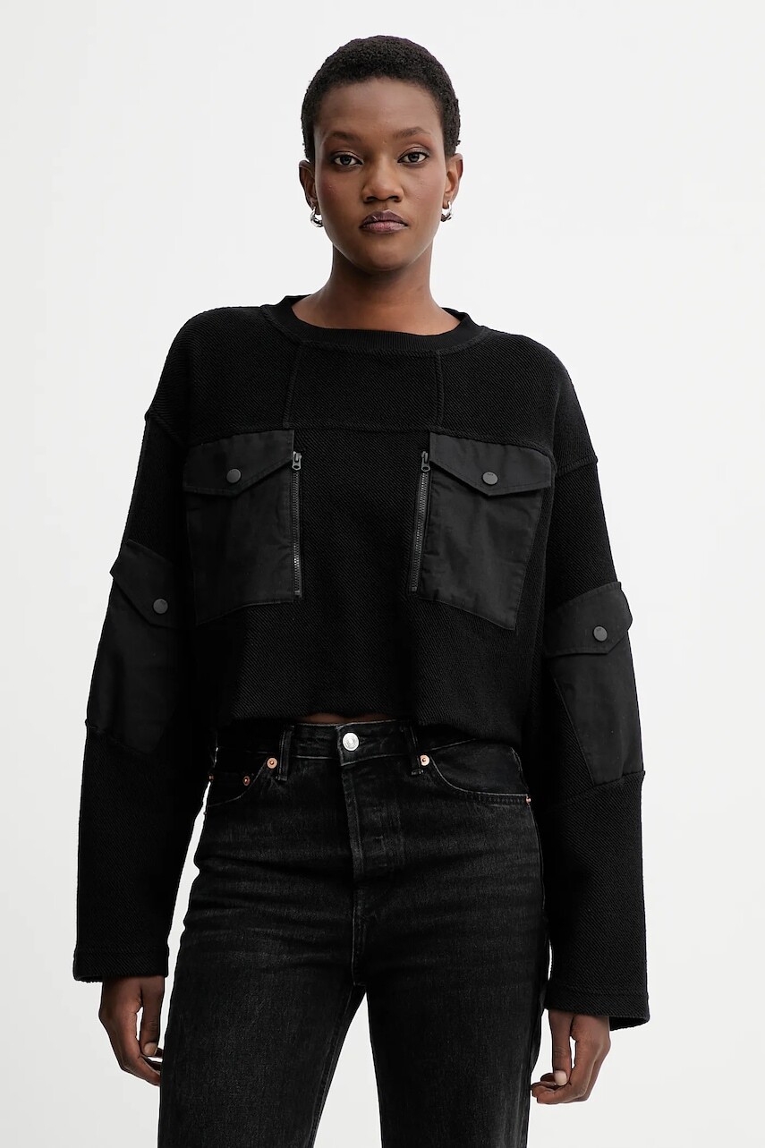 Bavlnená mikina G-Star čierna farba, jednofarebná, D27168.E312