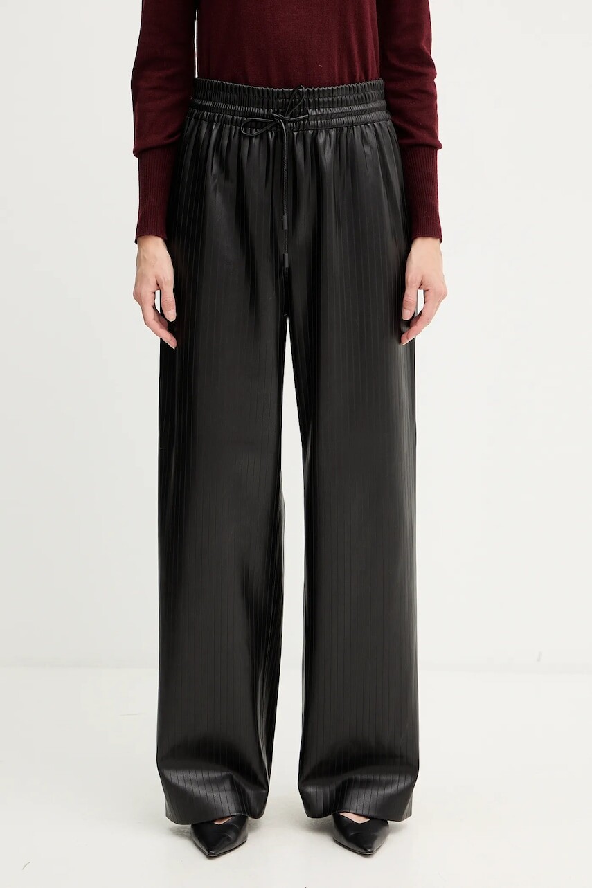 Nohavice BOSS čierna farba, široké, vysoký pás, 50548123