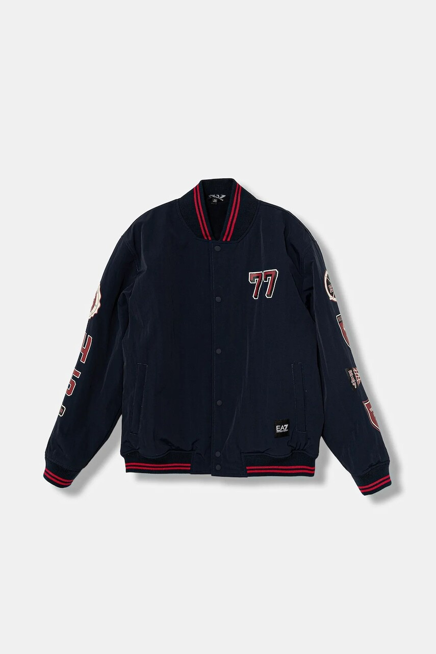 Detská bunda bomber EA7 Emporio Armani tmavomodrá farba, 7B000226 AF16828