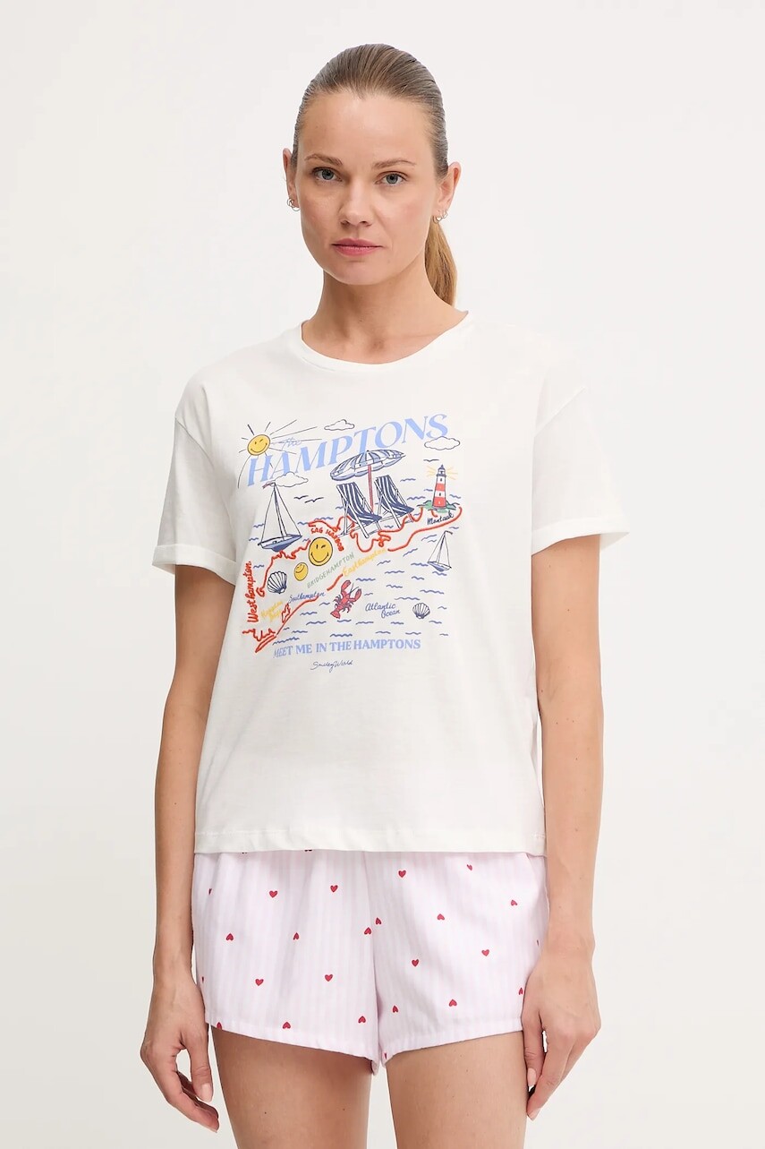 Pyžamový komplet women'secret 2-pak biela farba, bavlnený, 3279720