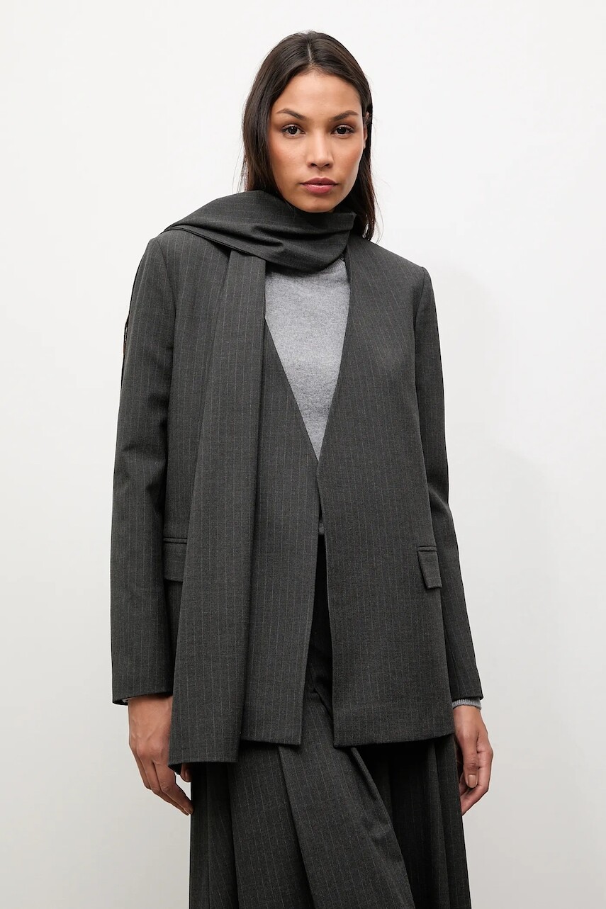 Sako Answear.LAB šedá farba, bez zapínania, vzorovaná