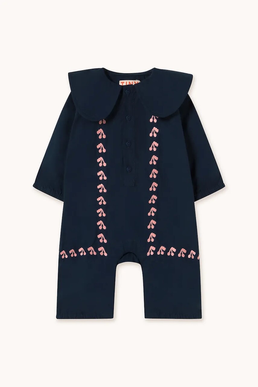 Overal pre bábätká Tinycottons MINI CHERRIES ONE-PIECE tmavomodrá farba, bavlnené, AW25-408