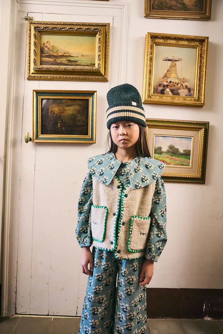 Detská vesta Tinycottons SHERPA VEST béžová farba, AW25-381