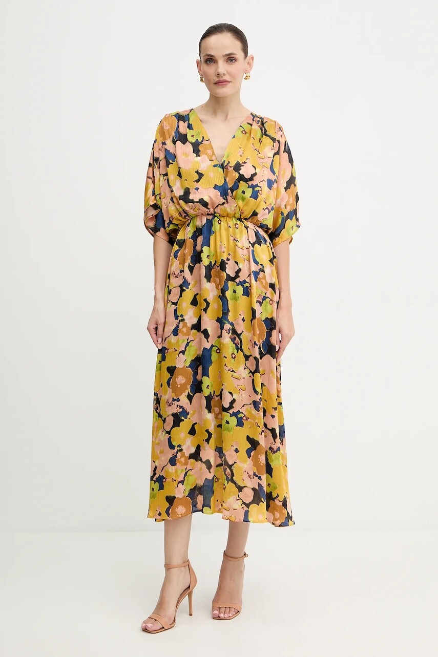 Šaty Morgan žltá farba, maxi, áčkový strih, RGINO.F
