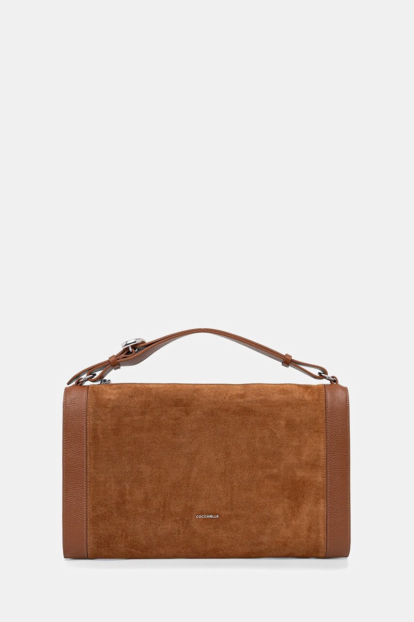 Kožená kabelka Coccinelle ELINOR hnedá farba, E1.TL6.12.02.01