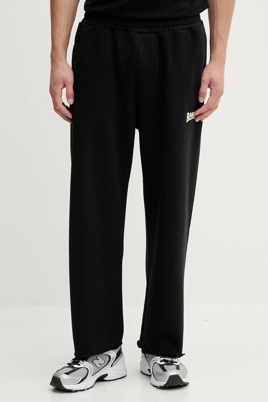 Tepláky Barrow čierna farba, s potlačou, F5BWUAFP045