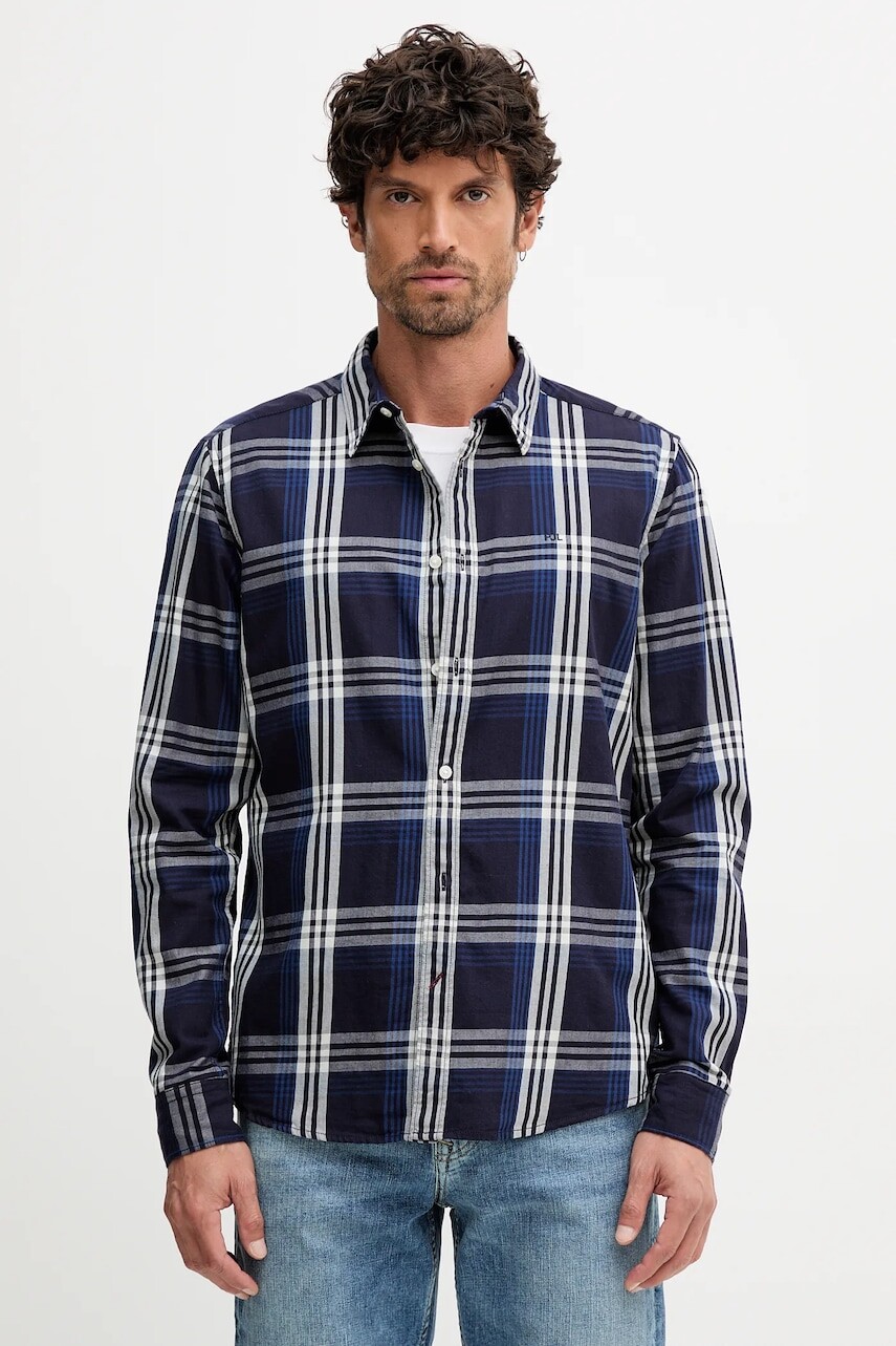 Bavlnená košeľa Pepe Jeans tmavomodrá farba, regular, PM3090824