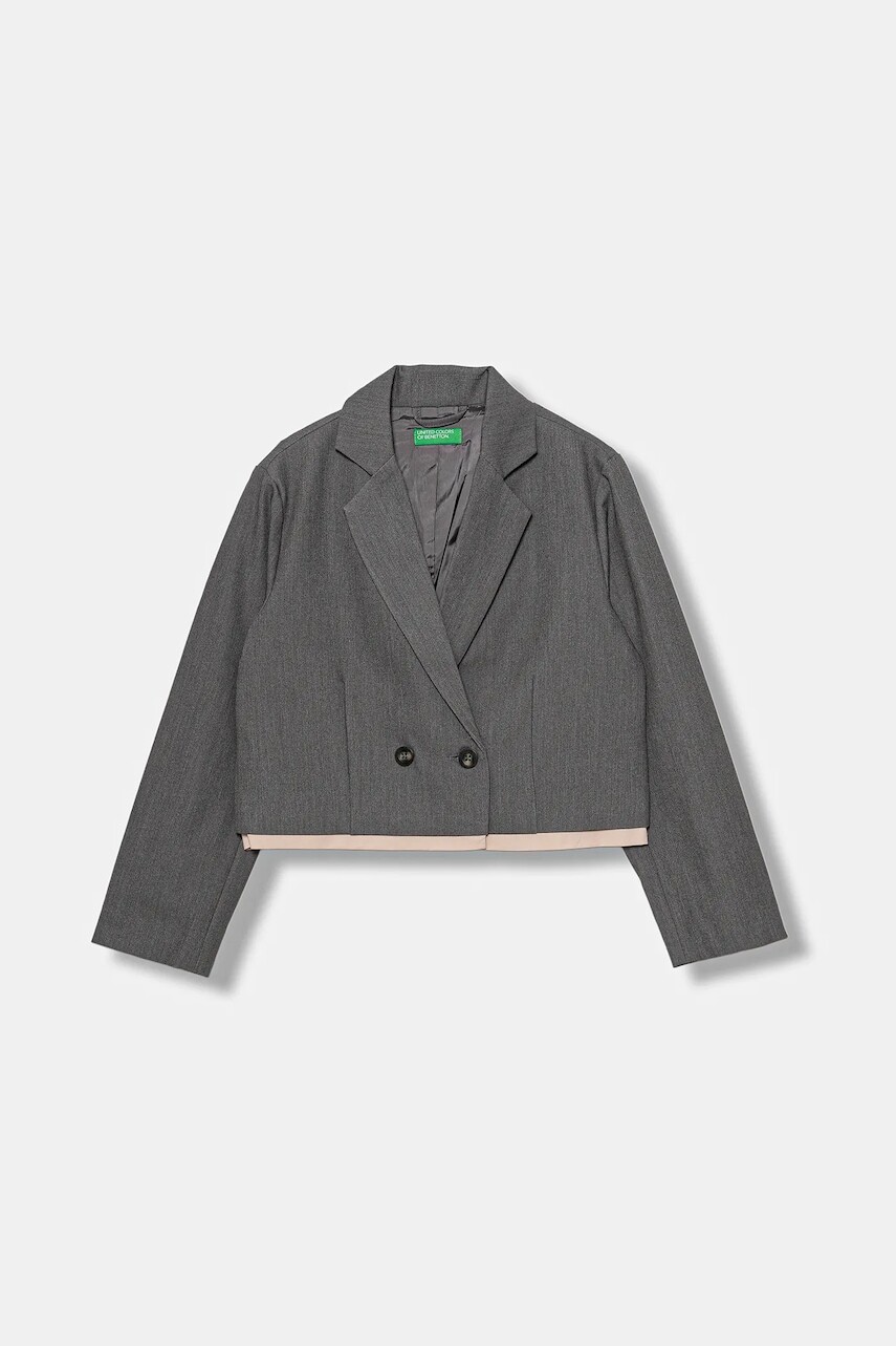 Detské sako United Colors of Benetton šedá farba, 20ZBCW00M