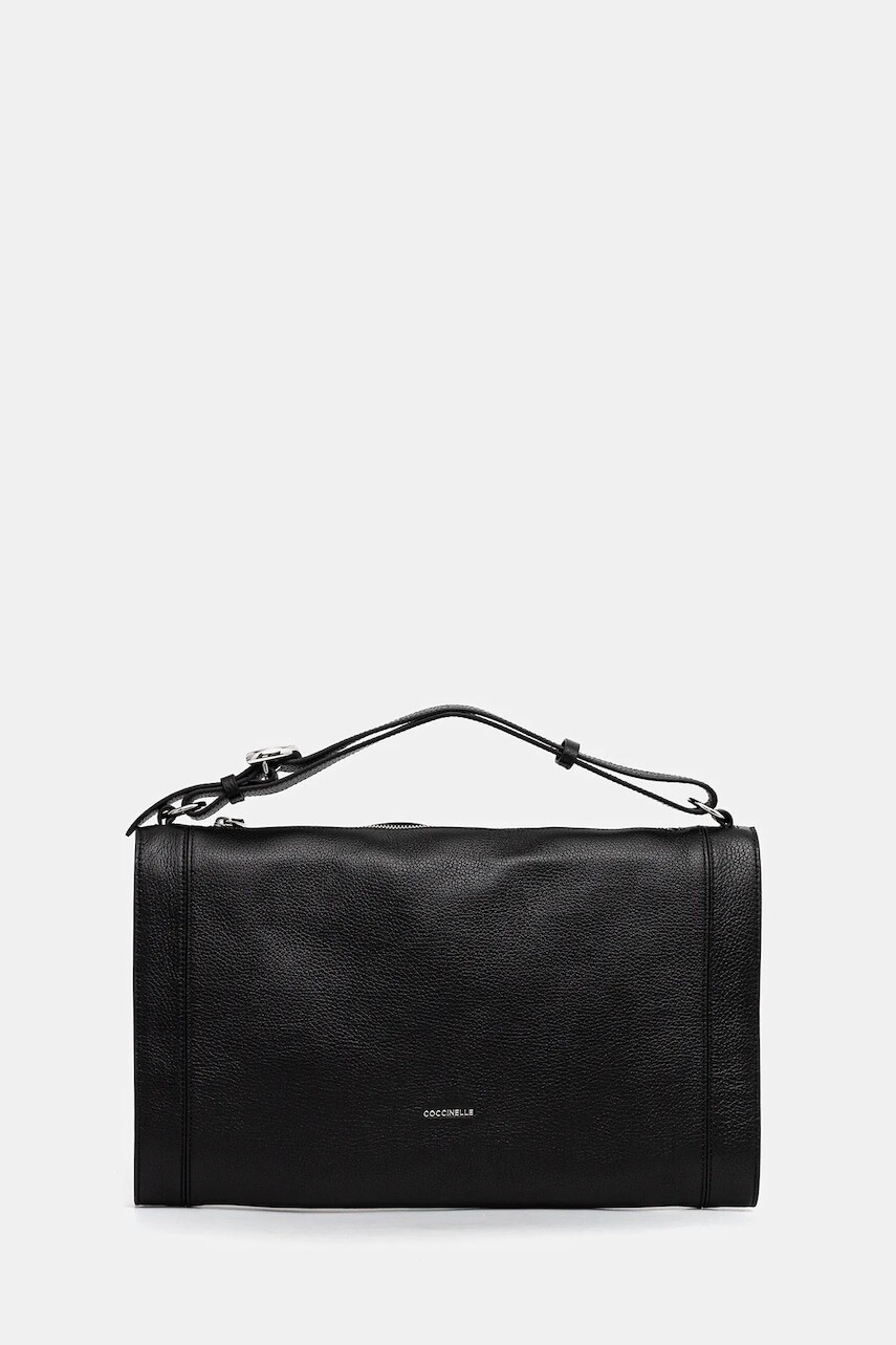 Kožená kabelka Coccinelle ELINOR čierna farba, E1.TL5.12.02.01