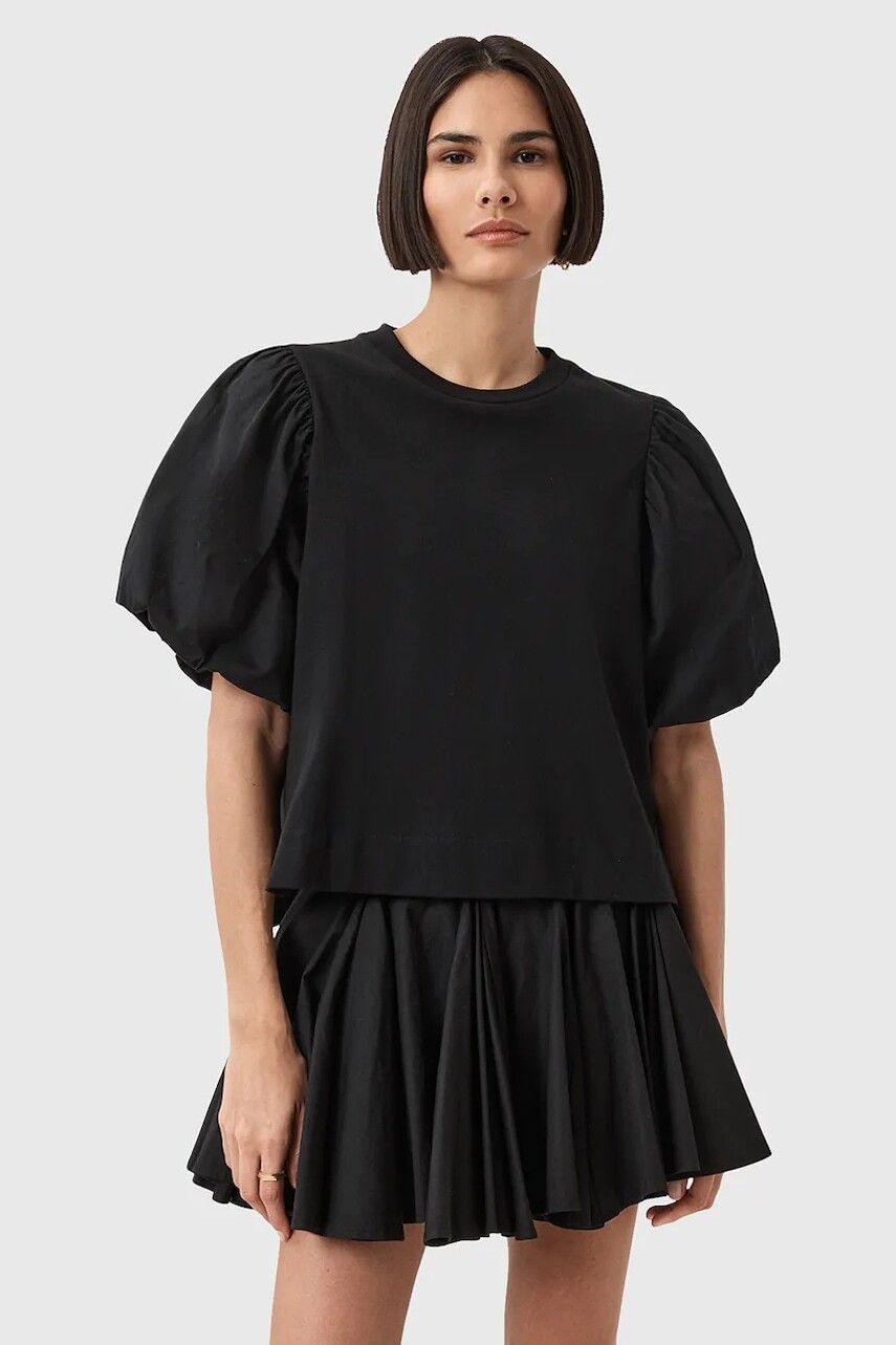 Bavlnené tričko AllSaints JESS dámske, čierna farba, W031JD