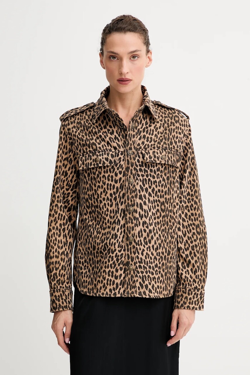 Rifľová bunda ZADIG&VOLTAIRE hnedá farba, prechodná, WWSH02260