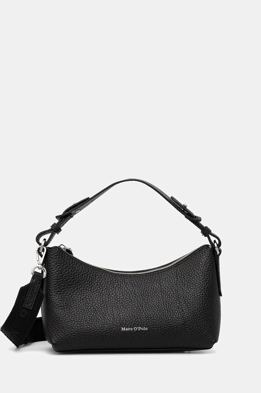 Kožená kabelka Marc O'Polo čierna farba, 50819650801109