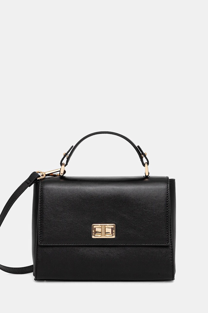 Kožená kabelka Geox ELEANA čierna farba, D56ZRB 00043