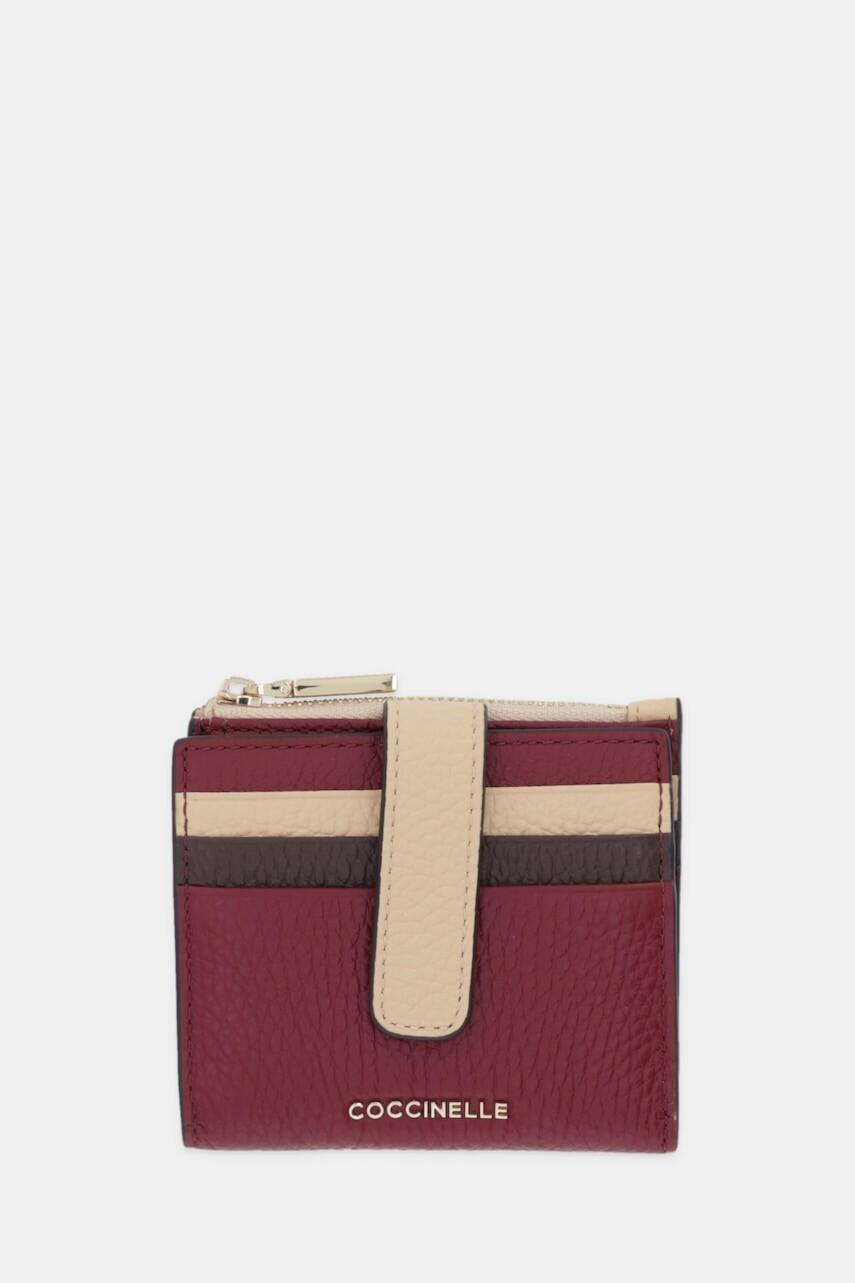 Kožená peňaženka Coccinelle METALLIC TRICOLOR bordová farba, E2.M10.11.F7.01