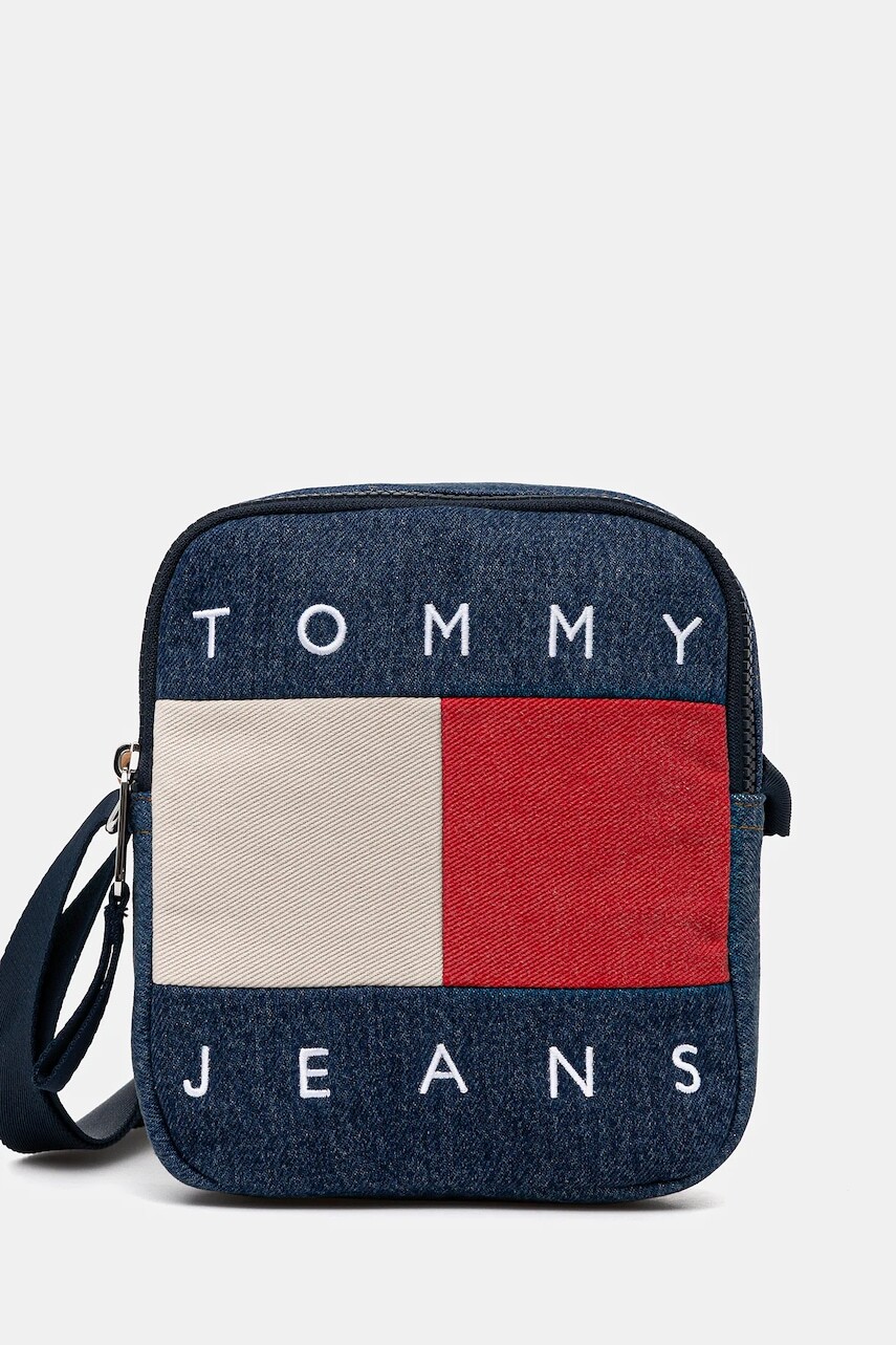 Taška Tommy Jeans modrá farba, AM0AM13814
