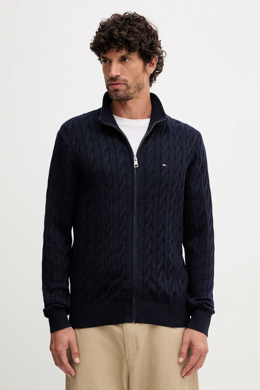 Bavlnený sveter Tommy Hilfiger tmavomodrá farba, MW0MW40440