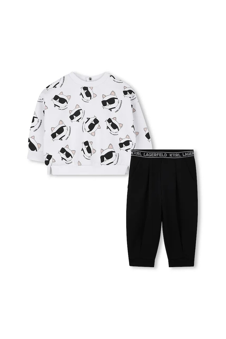 Tepláková súprava pre bábätká Karl Lagerfeld biela farba, Z30656