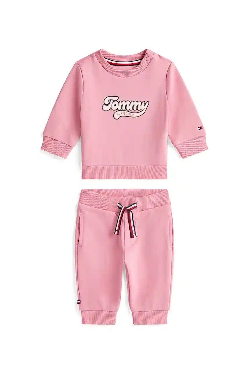 Tepláková súprava pre bábätká Tommy Hilfiger ružová farba, KN0KN02109