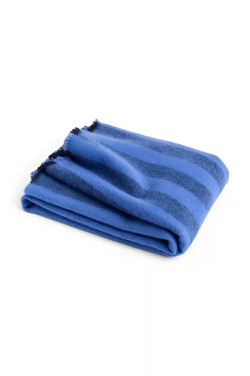 Vlnená deka HAY Duo 130 x 180 cm modrá farba