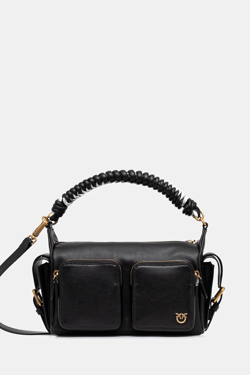 Kožená kabelka Pinko čierna farba, 105110 A2OV