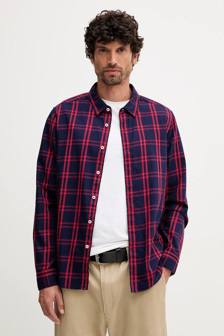 Bavlnená košeľa Pepe Jeans tmavomodrá farba, regular, s klasickým golierom, PM3090839