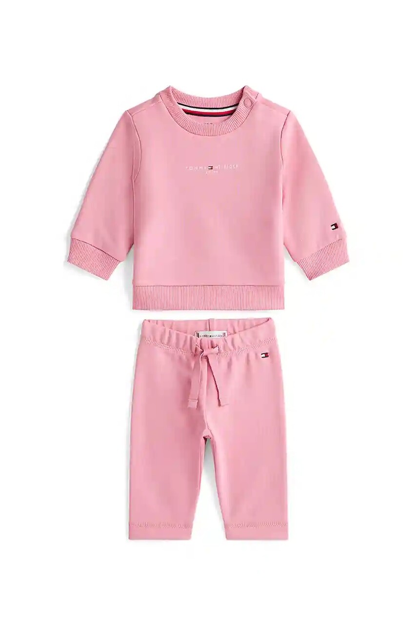 Tepláková súprava pre bábätká Tommy Hilfiger ružová farba, KN0KN02117