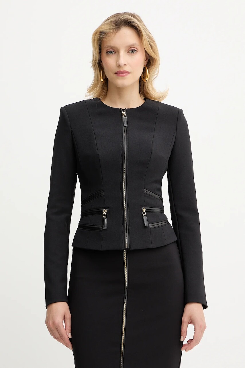 Sako Elisabetta Franchi čierna farba, jednoradové, jednofarebné, GI17356E2