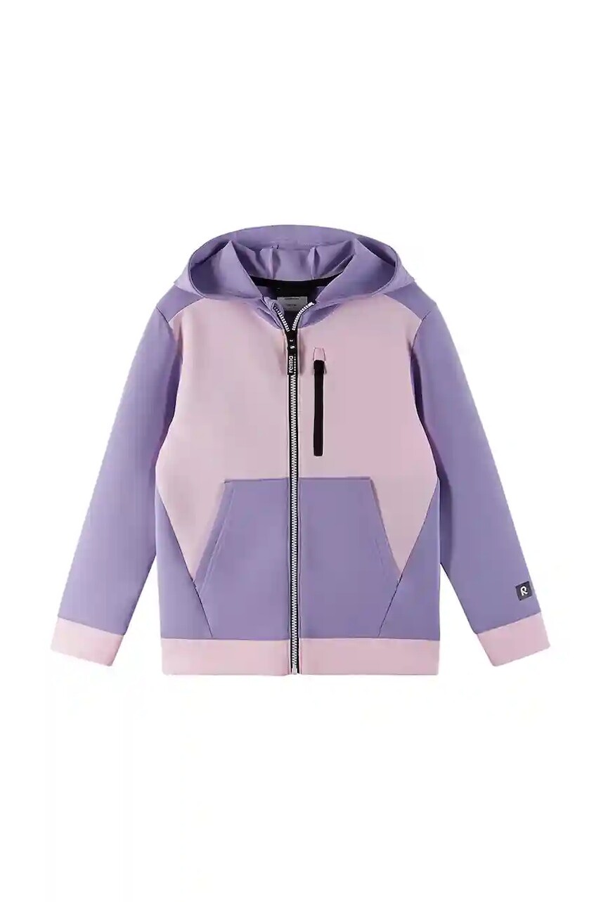 Detská mikina Reima Lupsakka fialová farba, s kapucňou, jednofarebná, 5200443A