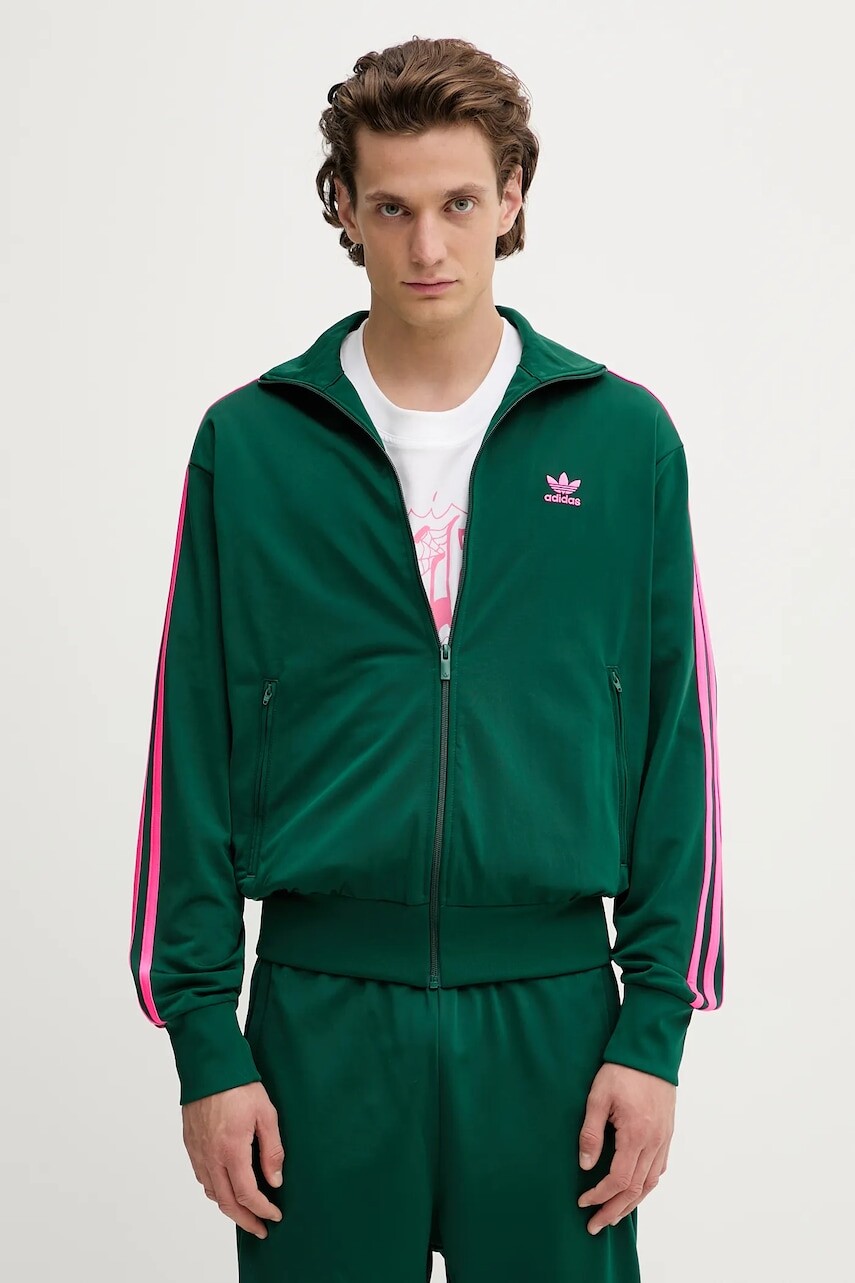 Mikina adidas Originals Firebird zelená farba, s nášivkou, KA0458