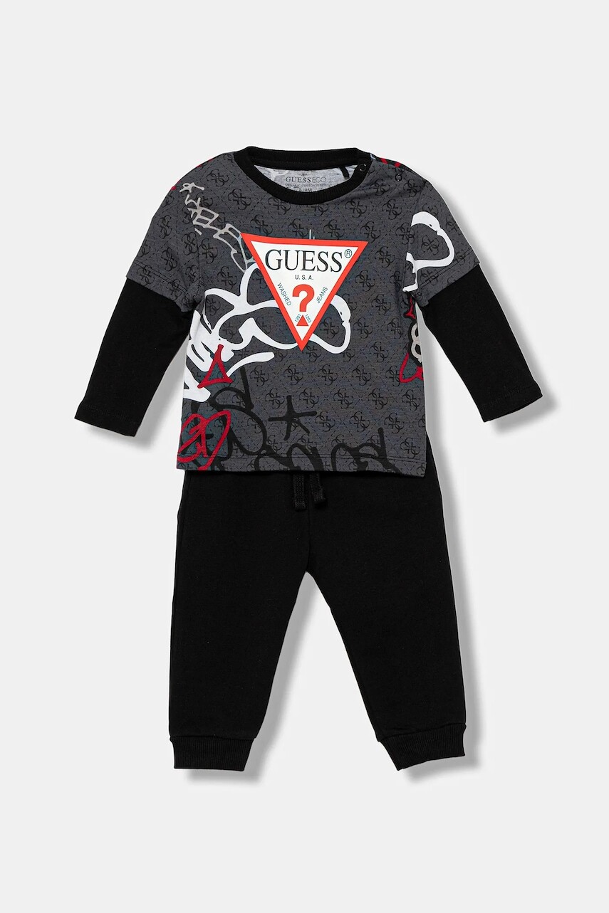 Detská bavlnená súprava Guess šedá farba, I5BG17 I3Z14