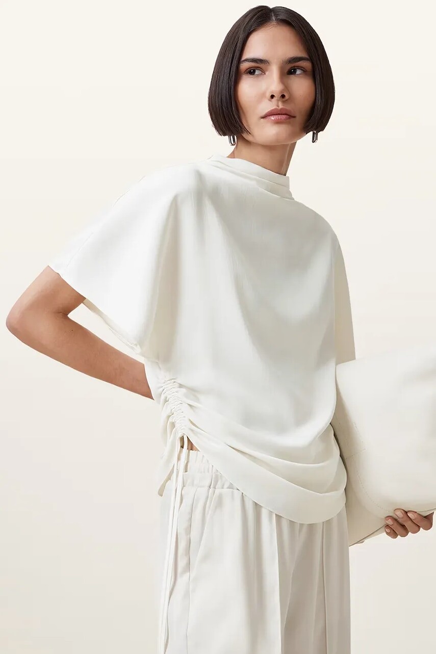 Blúzka AllSaints LESLIE biela farba, jednofarebná, W024PD