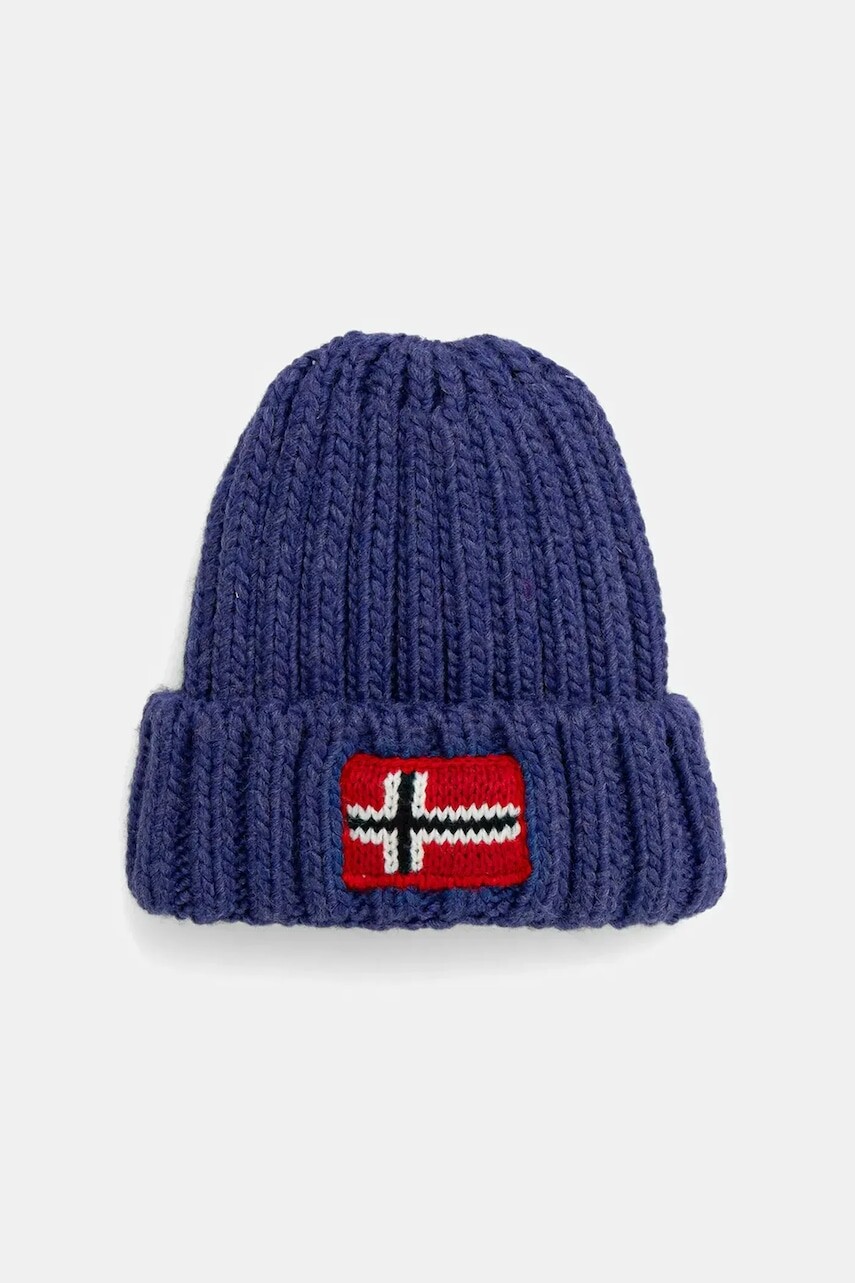 Čiapka s prímesou vlny Napapijri SEMIURY modrá farba, NP0A4GMHB3B1