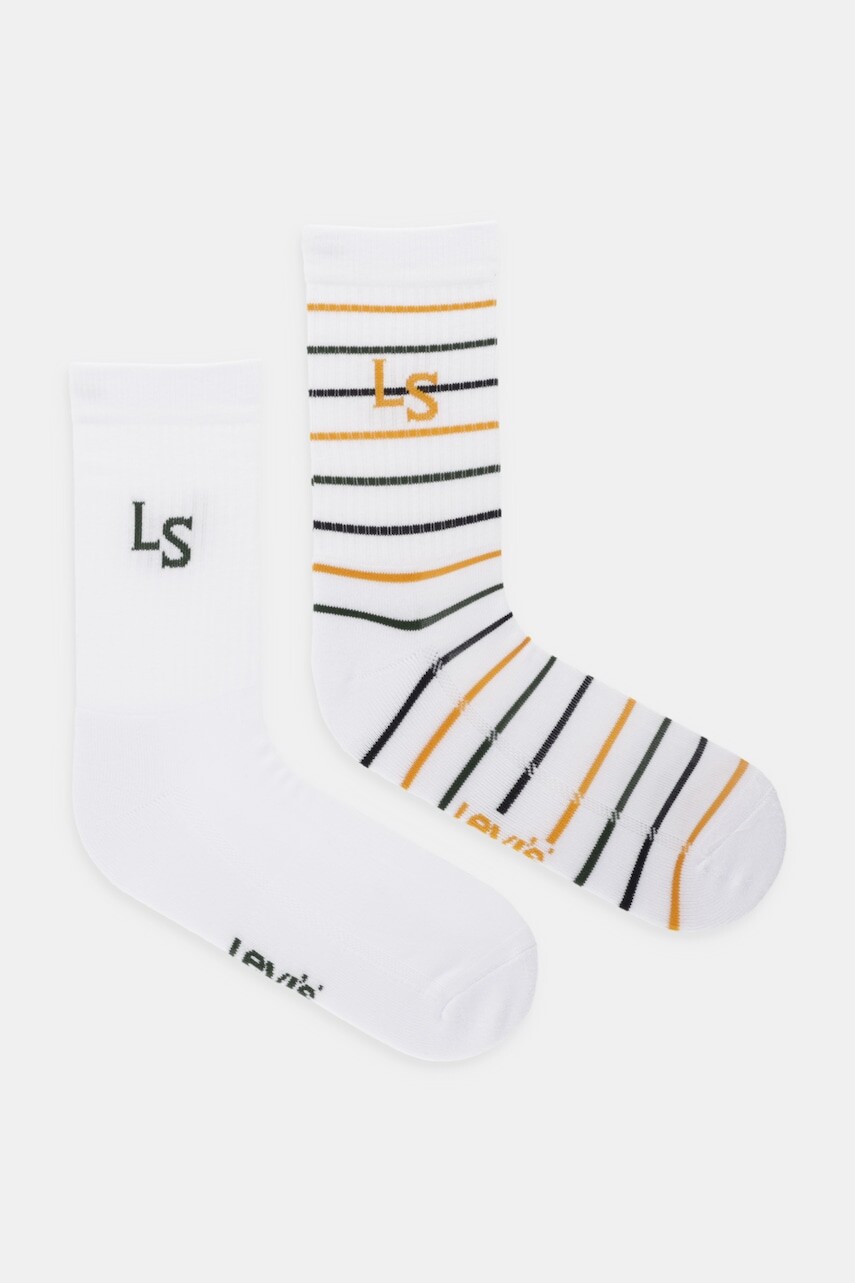 Ponožky Levi's 2-pak biela farba, 37157-1289