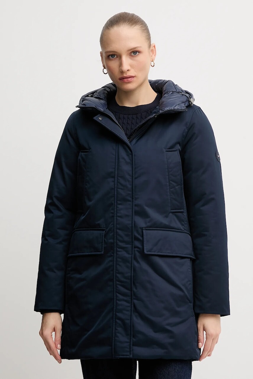 Bunda Tommy Hilfiger tmavomodrá farba, zimná, WW0WW46533