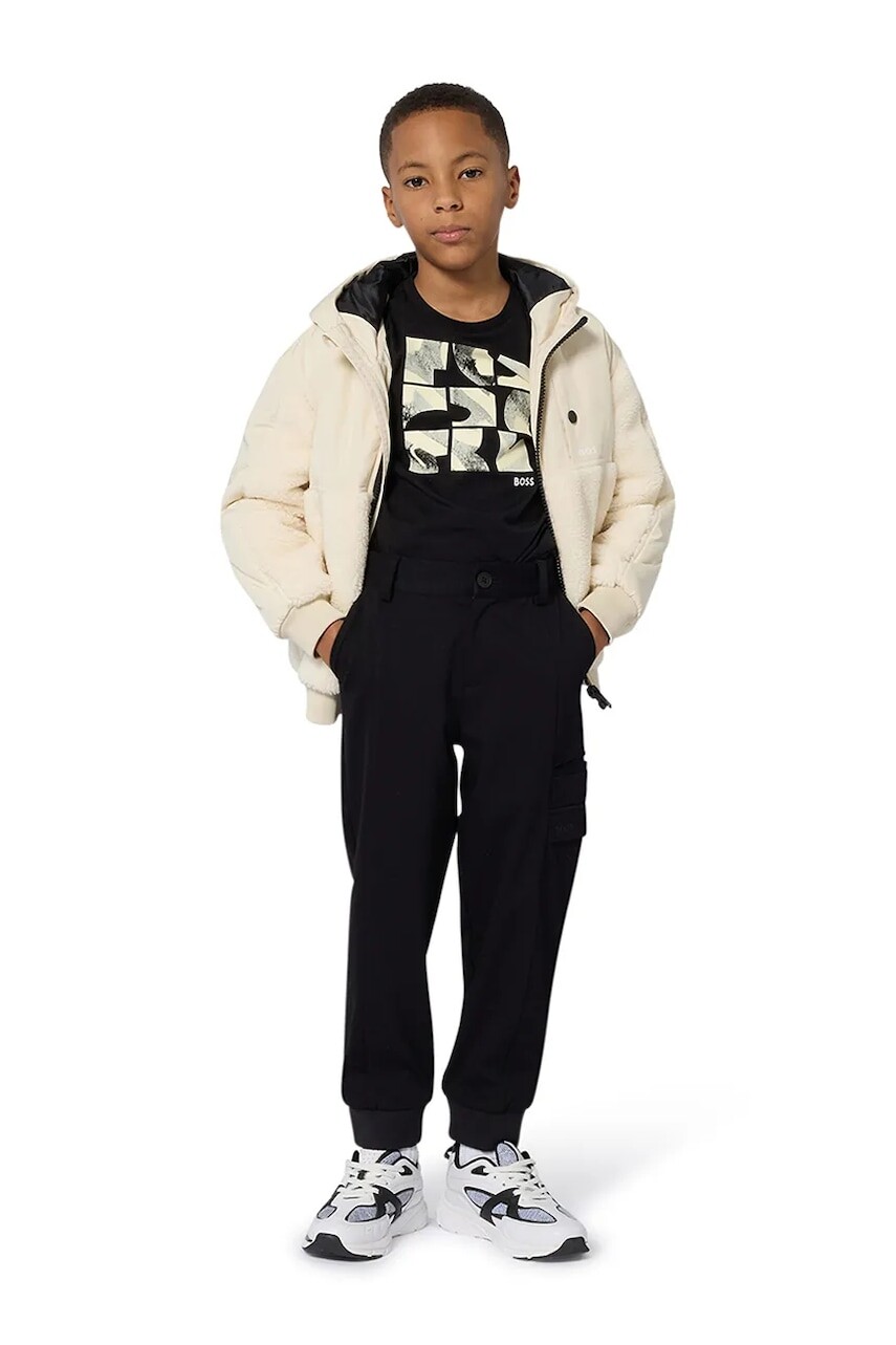 Detská bunda BOSS béžová farba, J52390