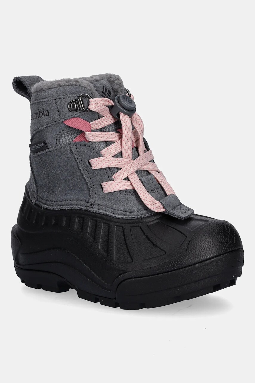 Detské semišové snehule Columbia CHILDREN S POWDERBUG ALPINE šedá farba, 2128882