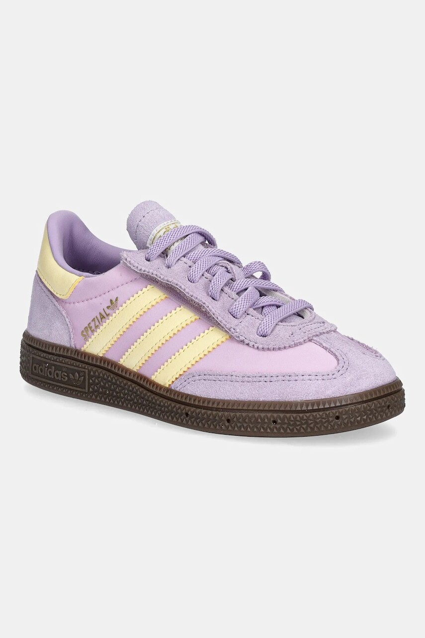 Detské tenisky adidas Originals HANDBALL SPEZIAL fialová farba, JR7424